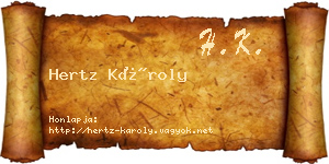 Hertz Károly névjegykártya