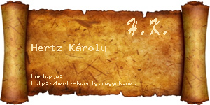 Hertz Károly névjegykártya