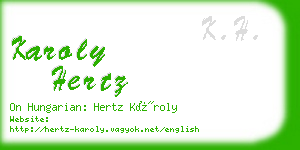karoly hertz business card